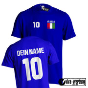 Italien Italia T-Shirt Flagge Optional mit Name und Zahl Polo-Shirt ohne Namen