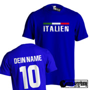 Italien Italia T-Shirt Flagge Optional mit Name und Zahl Polo-Shirt ohne Namen