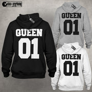 King 01 Queen 01 Pulli Hoodie Pärchenpullis Geschenk Liebe für Paare im SET