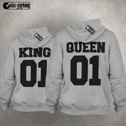 King 01 Queen 01 Pulli Hoodie Pärchenpullis Geschenk Liebe für Paare im SET