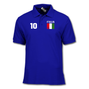 Italien Italia T-Shirt Flagge Optional mit Name und Zahl Polo-Shirt ohne Namen