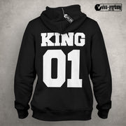 King 01 Queen 01 Pulli Hoodie Pärchenpullis Geschenk Liebe für Paare im SET