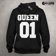 King 01 Queen 01 Pulli Hoodie Pärchenpullis Geschenk Liebe für Paare im SET