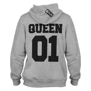 King 01 Queen 01 Pulli Hoodie Pärchenpullis Geschenk Liebe für Paare im SET