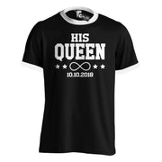 The King His Queen T-Shirt mit Datum infinity Pärchen Geschenk Love Liebe im Set
