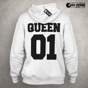 King 01 Queen 01 Pulli Hoodie Pärchenpullis Geschenk Liebe für Paare im SET