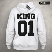 King 01 Queen 01 Pulli Hoodie Pärchenpullis Geschenk Liebe für Paare im SET