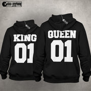 King 01 Queen 01 Pulli Hoodie Pärchenpullis Geschenk Liebe für Paare im SET