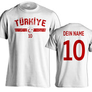 Fußball T-Shirt mit Name & Nummer für Herren Damen  viele Länder Geschenk Trikot
