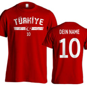 Fußball T-Shirt mit Name & Nummer für Herren Damen  viele Länder Geschenk Trikot