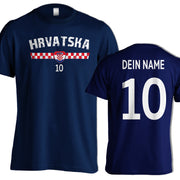 Fußball T-Shirt mit Name & Nummer für Herren Damen  viele Länder Geschenk Trikot