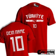 Tshirt EM WM Trikot T-Shirt Fußball Fan Name & Nummer Herren Damen viele Länder