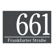 Hausnummernschild Anthrazit modernes Design Hausnummer Straßenname Abstandhalter