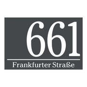 Hausnummernschild Anthrazit modernes Design Hausnummer Straßenname Abstandhalter