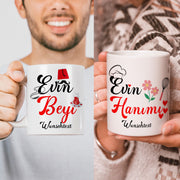 Evin Hanimi & Reisi/Beyi Tasse Kupa bardak im Set 2 Tasse 1 Preis mit Wunschtext