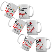 Evin Hanimi & Reisi/Beyi Tasse Kupa bardak im Set 2 Tasse 1 Preis mit Wunschtext