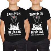 Besiktas Sampiyon 2021 Kinder Tshirt #birakmamseni kara kartal carsi Istanbul