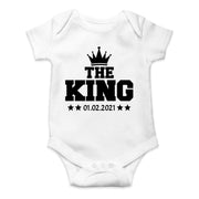 King 01 Baby Bodysuit bedruckt Bodies Strampler Geschenk optional Geburtsdatum