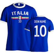 Italia t-Shirt Italien Tshirt Fußball Wunschname & Zahl Trikot Squadra Azzurra