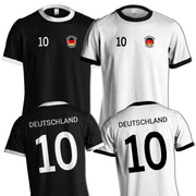 Deutschland Tshirt mit Flagge für Herren Damen Trikot Look Geschenk Fan T-Shirt