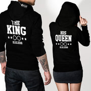 Personalisierte Partner Hoodies Her King & His Queen mit Wunschdatum Pärchen