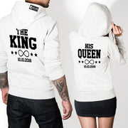 Personalisierte Partner Hoodies Her King & His Queen mit Wunschdatum Pärchen