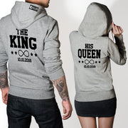 Personalisierte Partner Hoodies Her King & His Queen mit Wunschdatum Pärchen