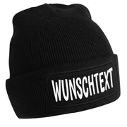 Mütze Beanie für Herren Damen mit Wunschbeschriftung hochwertig Tolles Geschenk