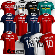 Türkiye Polska Russland Island T-Shirt mit Name Nummer für Herren Damen Geschenk