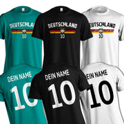 Deutschland T-Shirt Fußball Fan Trikot T-Shirt mit Name Nummer für Herren Damen