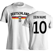 Deutschland T-Shirt Fußball Fan Trikot T-Shirt mit Name Nummer für Herren Damen