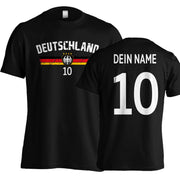 Deutschland T-Shirt Fußball Fan Trikot T-Shirt mit Name Nummer für Herren Damen