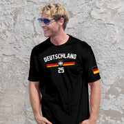 Deutschland T-Shirt Fußball Fan Trikot T-Shirt mit Name Nummer für Herren Damen