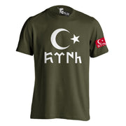 Göktürk Türk T-Shirt mit Ayyildiz Flagge Bozkurt Trabzon Besiktas Türkei Türkiye