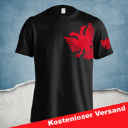 Albania T-Shirt für Herren Damen mit Name Numme Geburtstag Geschenk Adler Flagge