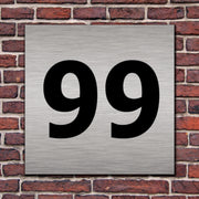 Hausnummernschild Hausnummer Straßenname in Edelstahl Design mit Befestigung