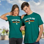 Deutschland T-Shirt Fußball Fan Trikot T-Shirt mit Name Nummer für Herren Damen