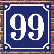 Hausnummernschild Hausnummer Straßenname Emaille Design Alt mit Abstandhalter