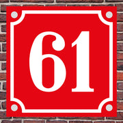 Hausnummernschild Hausnummer Straßenname Emaille Design Alt mit Abstandhalter