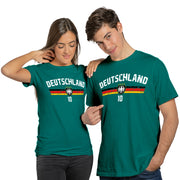 Deutschland T-Shirt Fußball Fan Trikot T-Shirt mit Name Nummer für Herren Damen