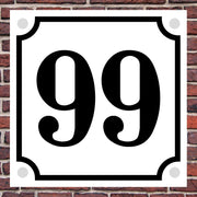 Hausnummernschild Hausnummer Straßenname Emaille Design Alt mit Abstandhalter