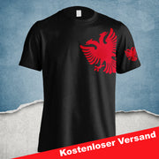 Albania T-Shirt für Herren Damen mit Name Numme Geburtstag Geschenk Adler Flagge