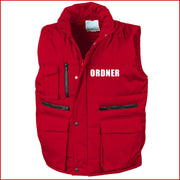 Weste Security Arbeitsweste Jacke Result Winterweste Bodywarmer mit Wunschtext