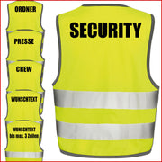 Warnweste Gelb Sicherheitsweste Weste Security Ordner Crew Junggesellenabschied