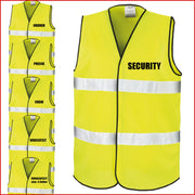 Warnweste Gelb Sicherheitsweste Weste Security Ordner Crew Junggesellenabschied
