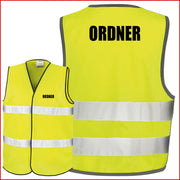 Warnweste Gelb Sicherheitsweste Weste Security Ordner Crew Junggesellenabschied