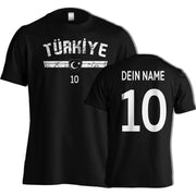 T-shirt mit Türkei Flagge - Türkiye Türkei Trikot Look - optnl. mut Name & Nummer WM / EM - Geschenk für Herren Damen und Kinder - Ayyildiz