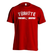 T-shirt mit Türkei Flagge - Türkiye Türkei Trikot Look - optnl. mut Name & Nummer WM / EM - Geschenk für Herren Damen und Kinder - Ayyildiz