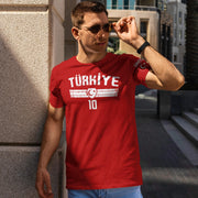 T-shirt mit Türkei Flagge - Türkiye Türkei Trikot Look - optnl. mut Name & Nummer WM / EM - Geschenk für Herren Damen und Kinder - Ayyildiz
