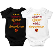 Cimbom Baby Body - Bebek tulum - Babybody für Jungs und Mädchen - Bamamin ogluyum cünkü cimbomluyum - Aslan parcasi - Geschenk für Baby - GS